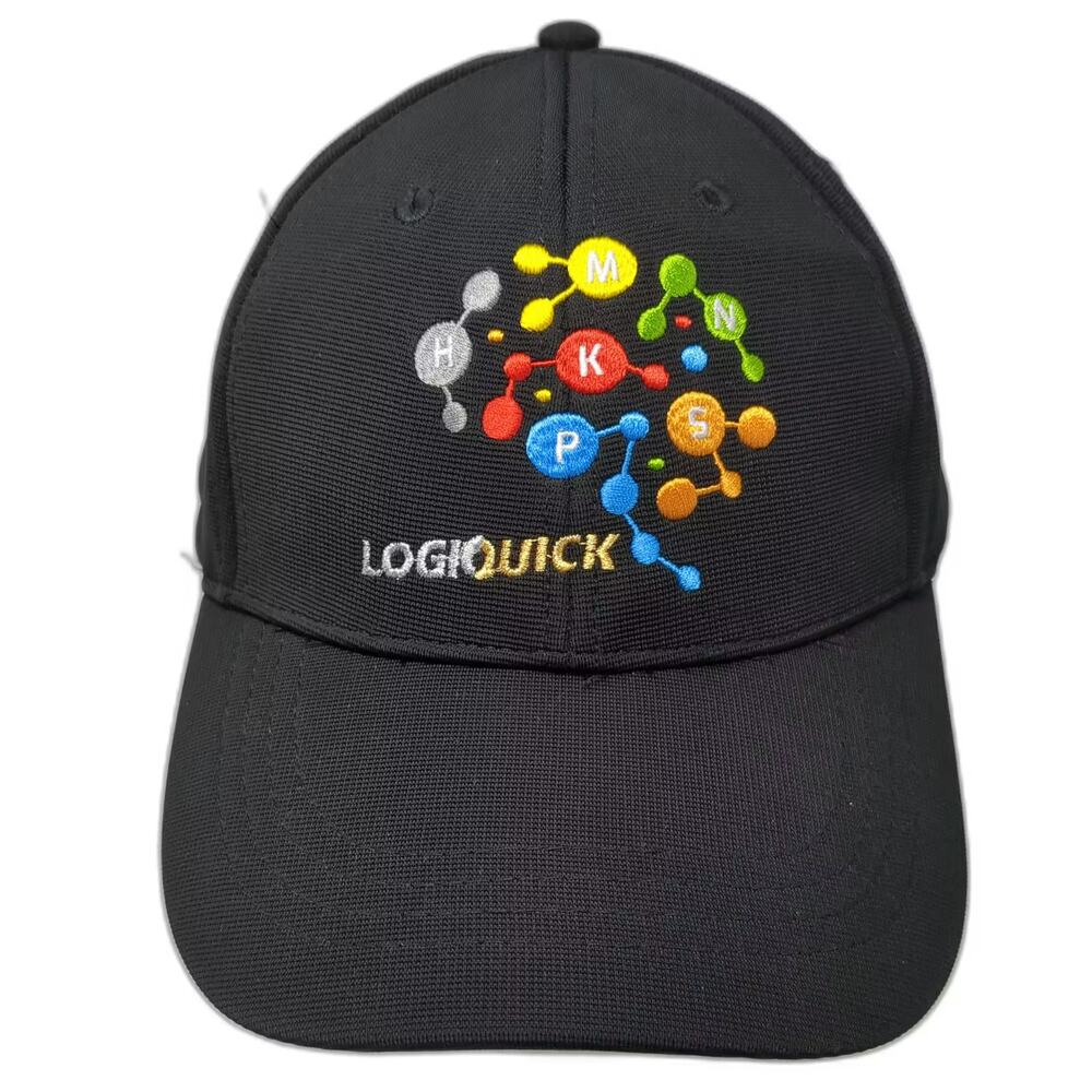 Iscar Logiquick Baseball Cap Black Blue Os Embroidered Slideback Adjustable Hat